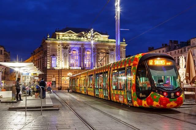 Montpellier France - May 23 2015: Tram Tramway De Montpellier