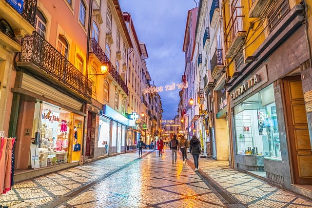 Coimbra Portugal - January 20 2023 : Rua Ferreira Borges