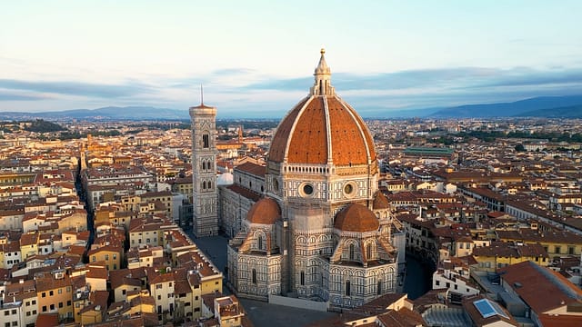 Aerial View Of Florence Cathedral (duomo Di Firenze) Cathedral Of
