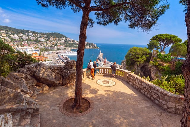 Viewpoint On Castle Hill And Aerial Panorama Of Nice Old