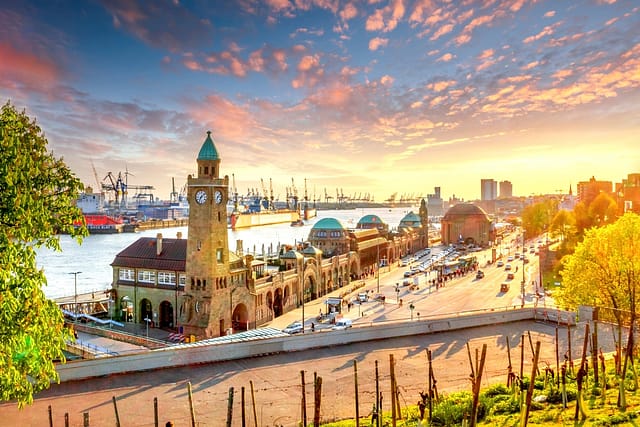 View Over Historical Hamburg Germany