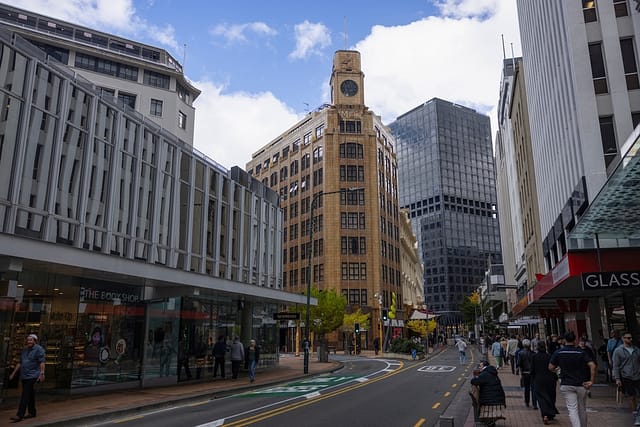 Wellington New Zealand - April 5 2024: The Buildings In