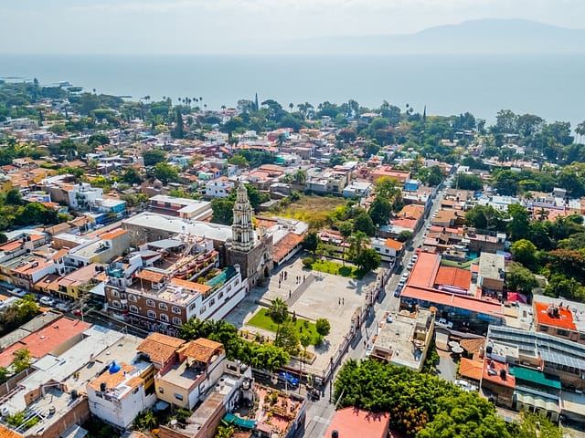 Ajijic Jalisco. Mexico - 01 04 2025: Aerial View Of