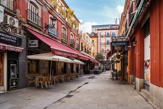 Madrid Spain - 2025-02-22: A Quiet Street In Madrid Spain