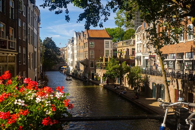 Utrecht Netherlands - August 09 2022: Traditional Houses On The