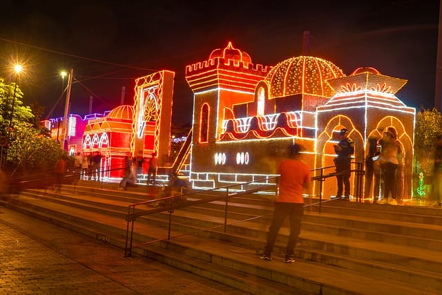Medellin Antioquia Colombia January 2 2025. Christmas Illumination In The