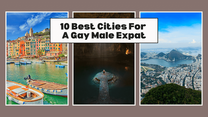 Banner for best cities for gay male expats blog